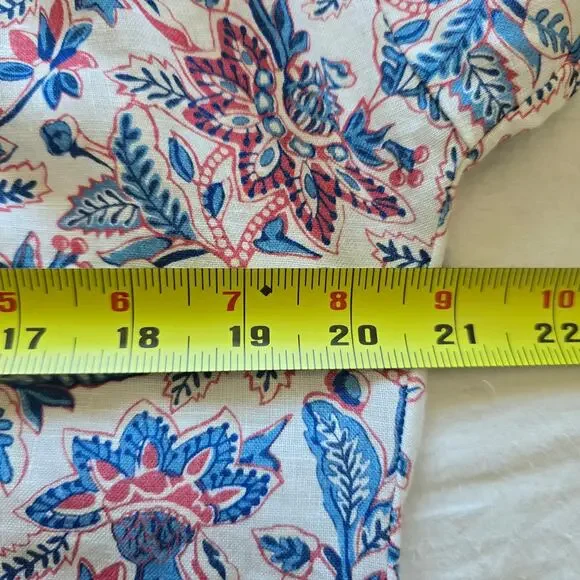 *NWT J. Mclaughlin Nylee 100% Linen Floral Dress Size S Relaxed Fit 3/4 Sleeves - Picture 11 of 12